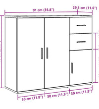 Sideboard Altholz-Optik 91x29,5x75 cm Holzwerkstoff