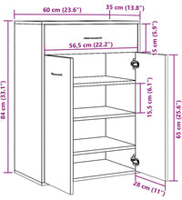 Schuhschrank Altholz-Optik 60x35x84 cm Holzwerkstoff