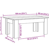 Couchtisch Artisan-Eiche 100x60x42 cm Holzwerkstoff