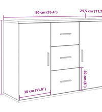 Sideboard Artisan-Eiche 90x29,5x65 cm Holzwerkstoff