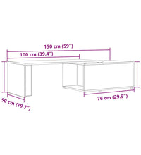 Couchtisch Altholz-Optik 150x50x35 cm Holzwerkstoff