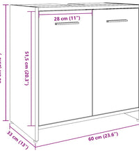 Waschbeckenunterschrank Betongrau 60x33x60 cm Holzwerkstoff