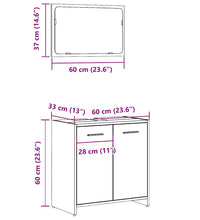 Badschrank mit Spiegel Altholz-Optik Holzwerkstoff