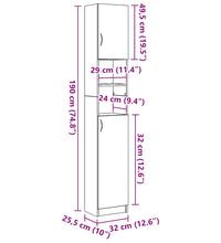 Badschrank Artisan-Eiche 32x25,5x190 cm Holzwerkstoff