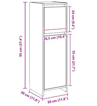 Badezimmerschrank Betongrau 30x30x95 cm Holzwerkstoff