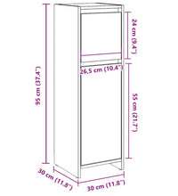 Badschrank Altholz-Optik 30x30x95 cm Holzwerkstoff