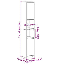 Badschrank Altholz-Optik 30x30x183,5 cm Holzwerkstoff