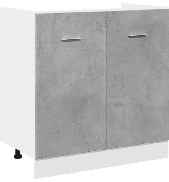 Spülenunterschrank Betongrau 80x46x81,5 cm Holzwerkstoff