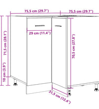 Küchenschrank Altholz-Optik 75,5x75,5x81,5 cm Holzwerkstoff