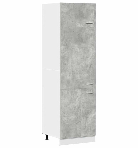 Kühlumbauschrank Betongrau 60x57x207 cm Holzwerkstoff