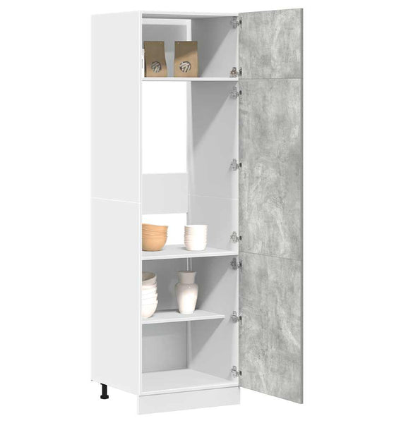 Kühlumbauschrank Betongrau 60x57x207 cm Holzwerkstoff