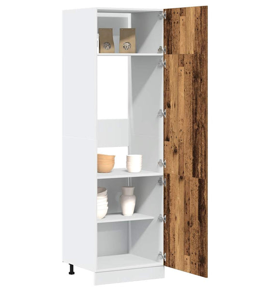 Kühlumbauschrank Altholz-Optik 60x57x207 cm Holzwerkstoff