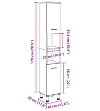 Badschrank Altholz-Optik 30x30x179 cm Holzwerkstoff