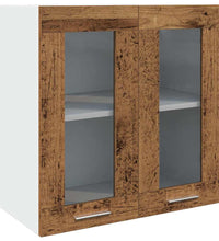 Küchen-Wandschrank mit Glastüren Altholz-Optik 60x31x60 cm