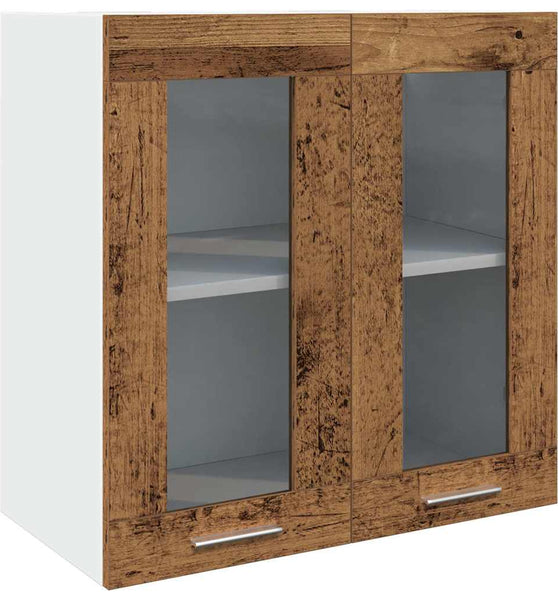 Küchen-Wandschrank mit Glastüren Altholz-Optik 60x31x60 cm