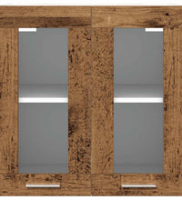Küchen-Wandschrank mit Glastüren Altholz-Optik 60x31x60 cm