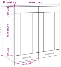 Küchen-Wandschrank mit Glastüren Altholz-Optik 60x31x60 cm