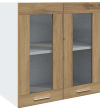 Küchen-Wandschrank mit Glastüren Artisan-Eiche 60x31x60 cm