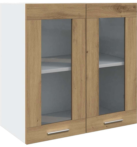Küchen-Wandschrank mit Glastüren Artisan-Eiche 60x31x60 cm