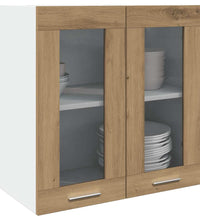 Küchen-Wandschrank mit Glastüren Artisan-Eiche 60x31x60 cm