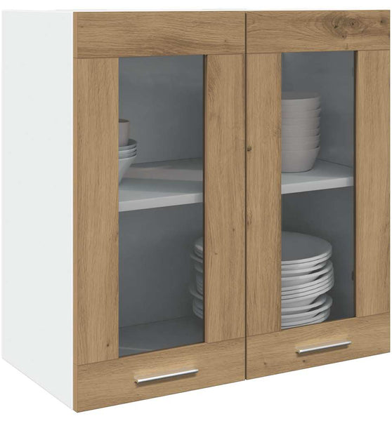 Küchen-Wandschrank mit Glastüren Artisan-Eiche 60x31x60 cm