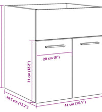 Waschbeckenschrank Sonoma-Eiche 41x38,5x46 cm Holzwerkstoff