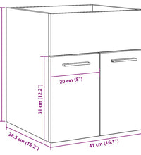 Waschbeckenschrank Betongrau 41x38,5x46 cm Holzwerkstoff