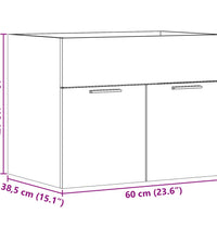 Waschbeckenunterschrank Sonoma-Eiche 60x38,5x46cm Holzwerkstoff