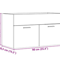 Waschbeckenunterschrank Altholz-Optik 90x38,5x46 Holzwerkstoff