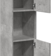 Bad-Hängeschrank Betongrau 30x30x130 cm Holzwerkstoff