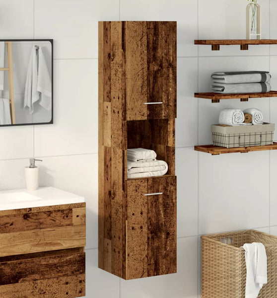 Bad-Hängeschrank Altholz-Optik 30x30x130 cm Holzwerkstoff