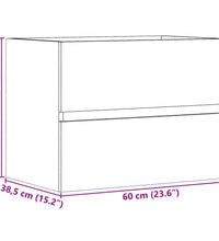 Badschrank Betongrau 60x38,5x45 cm Holzwerkstoff