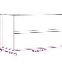 Bad-Hängeschrank Betongrau 80x38,5x45 cm Holzwerkstoff