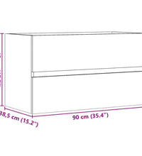 Waschbeckenunterschrank Betongrau 90x38,5x45 cm Holzwerkstoff