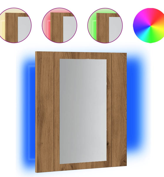 LED-Spiegelschrank Artisan-Eiche 40x12x45 cm Holzwerkstoff