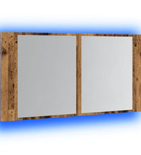LED-Spiegelschrank Altholz-Optik 90x12x45 cm Holzwerkstoff