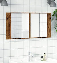 LED-Spiegelschrank Altholz-Optik 90x12x45 cm Holzwerkstoff