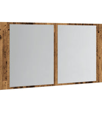 LED-Spiegelschrank Altholz-Optik 90x12x45 cm Holzwerkstoff