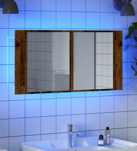 LED-Spiegelschrank Altholz-Optik 90x12x45 cm Holzwerkstoff