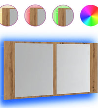 LED-Spiegelschrank Artisan-Eiche 90x12x45 cm Holzwerkstoff