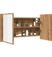 LED-Spiegelschrank Artisan-Eiche 90x12x45 cm Holzwerkstoff