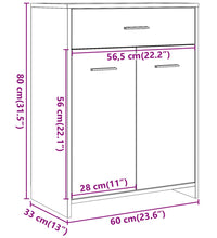 Badschrank Altholz-Optik 60x33x80 cm Holzwerkstoff