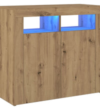 Sideboard mit LED-Leuchten Artisan-Eiche 80x35x75 cm