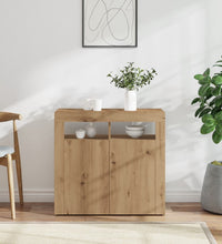 Sideboard mit LED-Leuchten Artisan-Eiche 80x35x75 cm