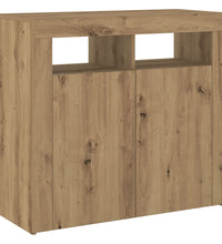 Sideboard mit LED-Leuchten Artisan-Eiche 80x35x75 cm