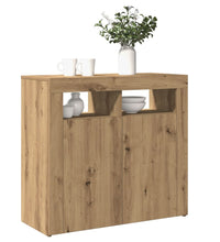 Sideboard mit LED-Leuchten Artisan-Eiche 80x35x75 cm