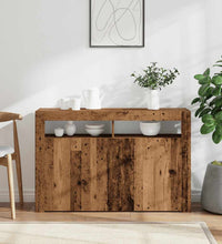 Sideboard mit LED-Leuchten Altholz-Optik 115,5x30x75 cm