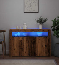 Sideboard mit LED-Leuchten Altholz-Optik 115,5x30x75 cm