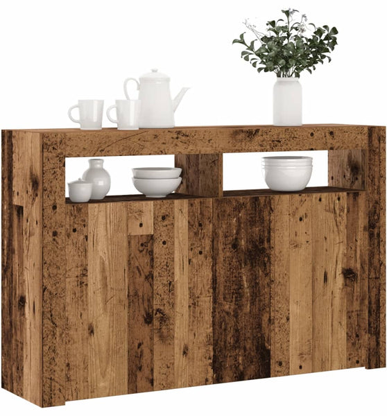 Sideboard mit LED-Leuchten Altholz-Optik 115,5x30x75 cm