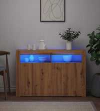 Sideboard mit LED-Leuchten Artisan-Eiche 115,5x30x75 cm